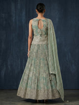 Mint green swarovski embellished designer lehenga allure