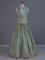 Mint green swarovski embellished designer lehenga allure