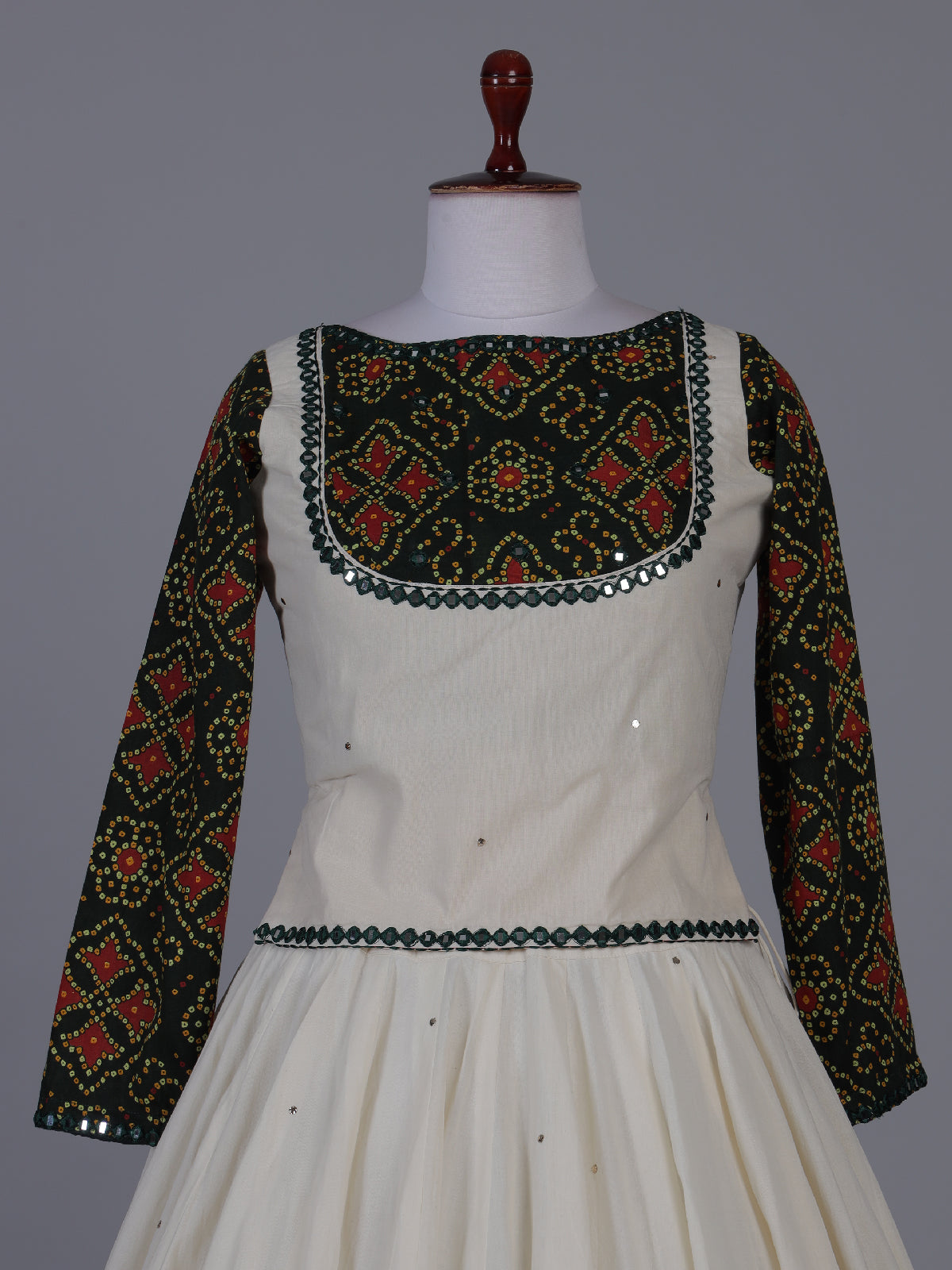 Dark green patola inspired lehenga festive splendor