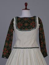 Dark green patola inspired lehenga festive splendor