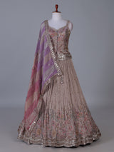 Light purple floral peplum lehenga graceful romance