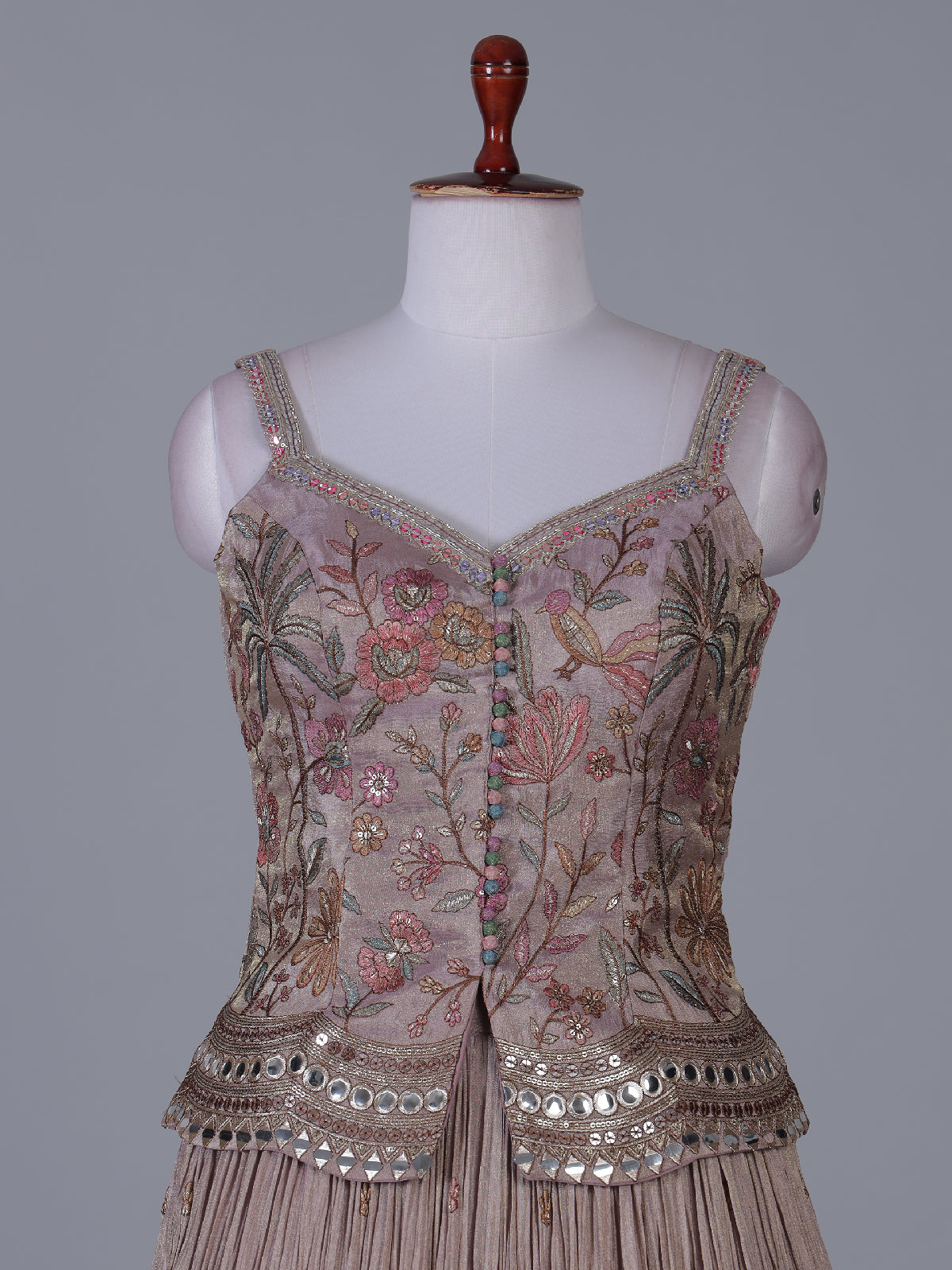 Light purple floral peplum lehenga graceful romance