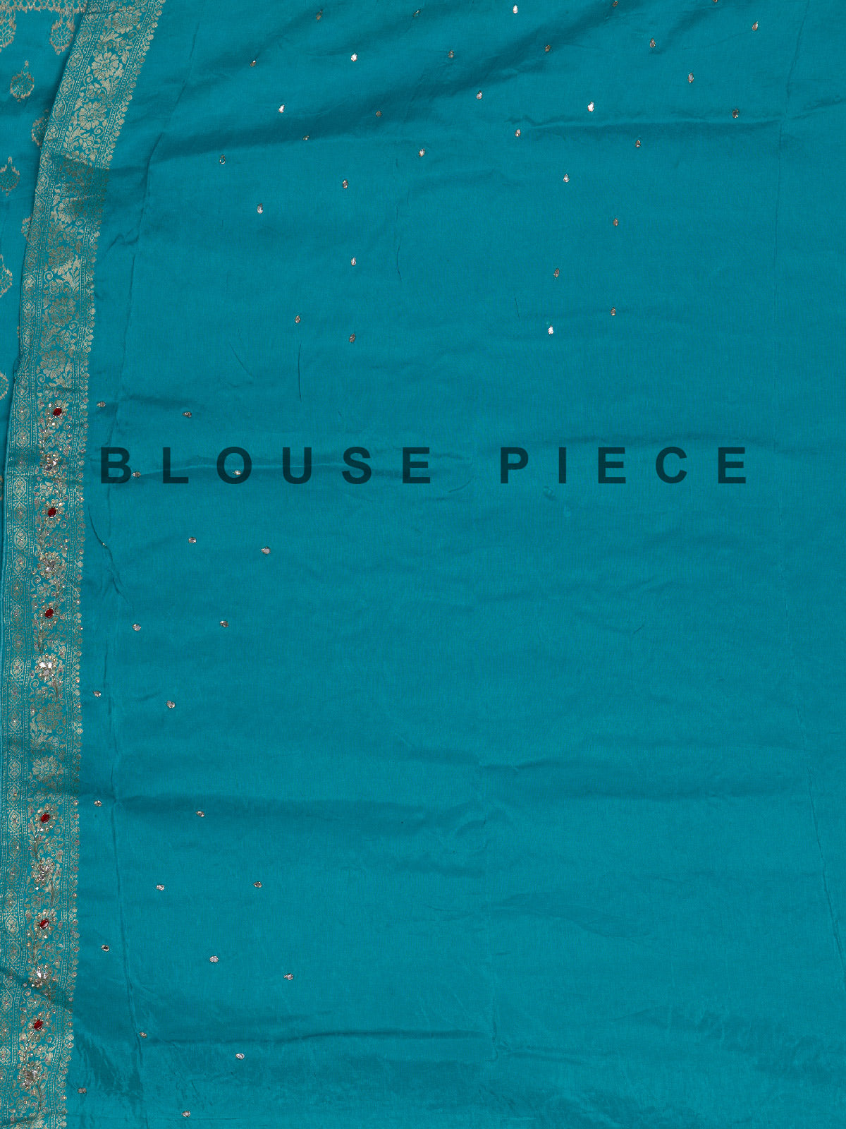 Blue crystal accent dola silk saree