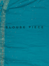 Blue crystal accent dola silk saree