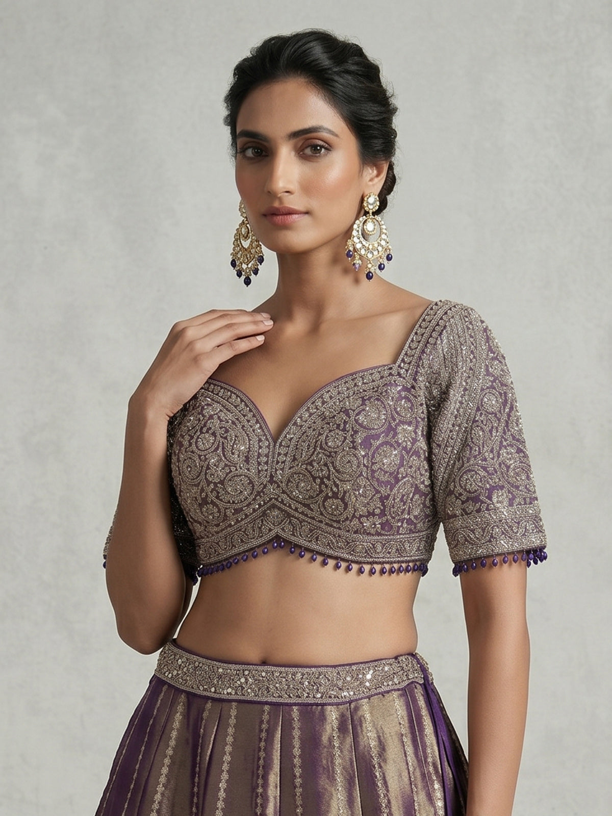 Pastel purple royal wedding wear lehenga choli