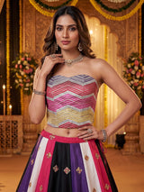 Multicolor chevron sparkle lehenga for festive twirls