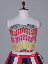 Multicolor chevron sparkle lehenga for festive twirls