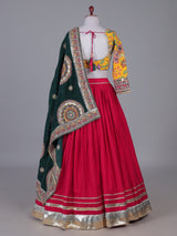 Rani pink mirror magic lehenga with elegance
