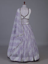 Purple festive sparkle lehenga with mirror detailing