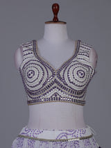 Purple festive sparkle lehenga with mirror detailing