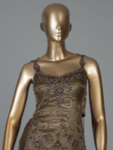 Mehendi green embellished tissue silk palazzo suit