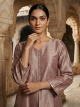 Onion pink brocade salwar suit with