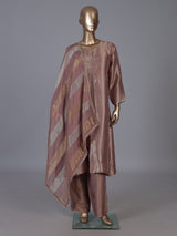Onion pink brocade salwar suit with
