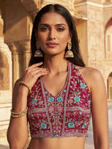 Magenta runway glamour indo western suit