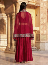 Magenta runway glamour indo western suit