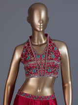 Magenta runway glamour indo western suit