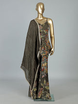 Mehendi green floral palazzo suit for wedding