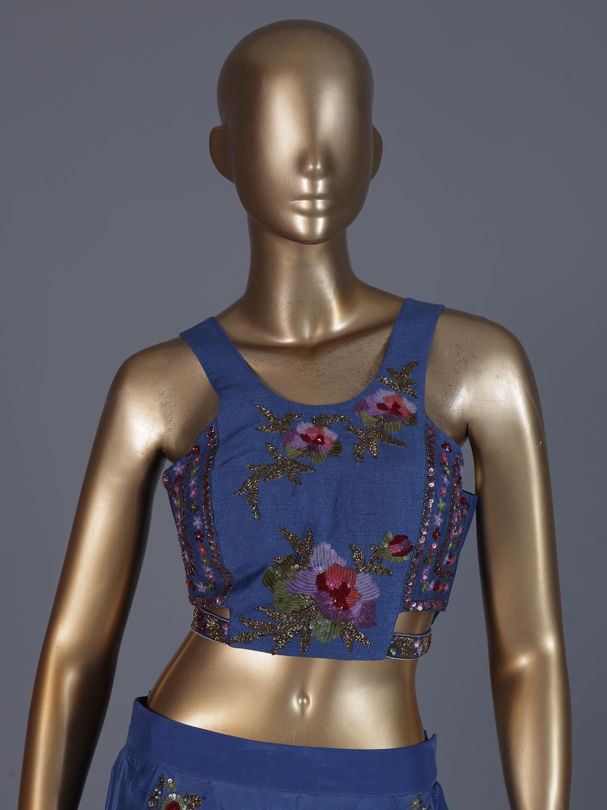 Indigo blue designer festive wear palazzo suit