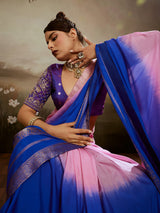 Pink radiant shaded festive saree with glamour