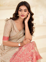 Red festive bloom saree with timeless beauty