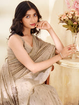 Black heritage threadwork saree with modern elegance