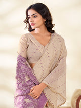 Purple woven grace saree with ethnic allure