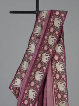 Pink elephant motif festive tussar saree