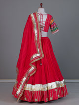 Red silk festive lehenga choli