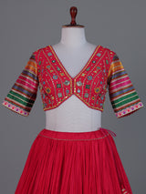 Red silk festive lehenga choli