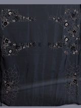 Black net saree with sequin and cutdana work