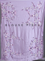 Purple reception wear net saree with heavy detailing