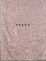 Peach tissue silk saree for wedding celebration
