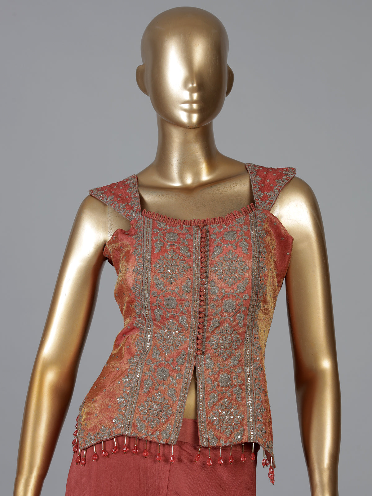 Onion pink satin silk designer palazzo suit