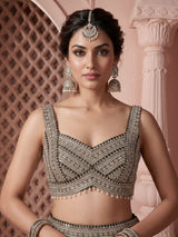 Black georgette designer lehenga choli with elegant dupatta
