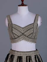Black georgette designer lehenga choli with elegant dupatta