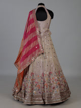Onion pink silk halter neck lehenga choli