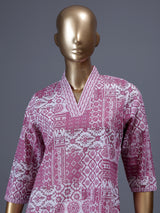 Light purple printed cotton blend stylish casual kurti