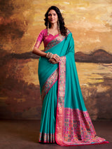 Sky blue artisan patola silk saree