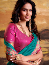 Sky blue artisan patola silk saree