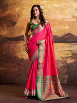 Magenta festive patola silk saree
