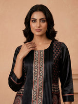 Black satin silk festive palazzo suit design