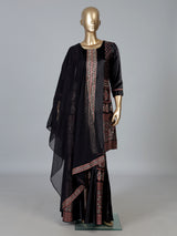 Black satin silk festive palazzo suit design