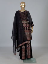 Black satin silk festive palazzo suit design