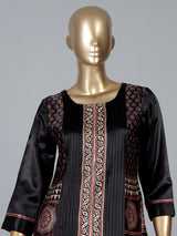 Black satin silk festive palazzo suit design