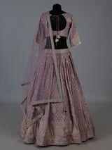 Lavender purple Banarasi silk lehenga choli with dupatta elegance