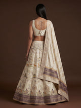Cream silk designer lehenga choli with elegant dupatta charm