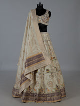 Cream silk designer lehenga choli with elegant dupatta charm