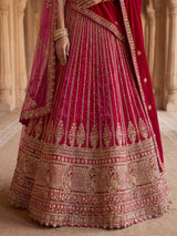 Rani pink silk bridal unstitched lehenga choli collection