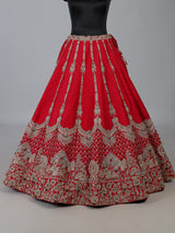 Red raw silk grand bridal lehenga choli collection