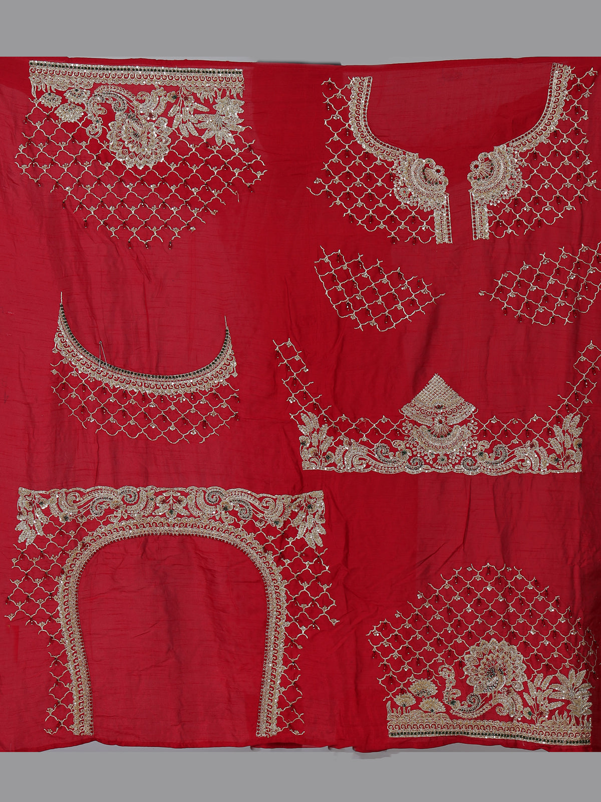 Red raw silk grand bridal lehenga choli collection